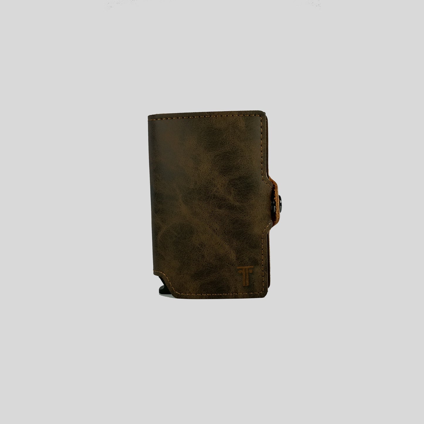 Billetera | Trifold Pop-up | Cuero Café | Anticlonación RFID