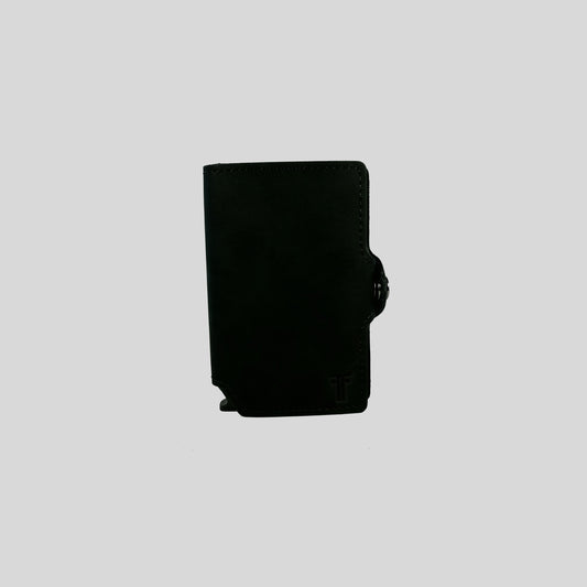 Billetera | Trifold Pop-up | Cuero Negro | Anticlonación RFID