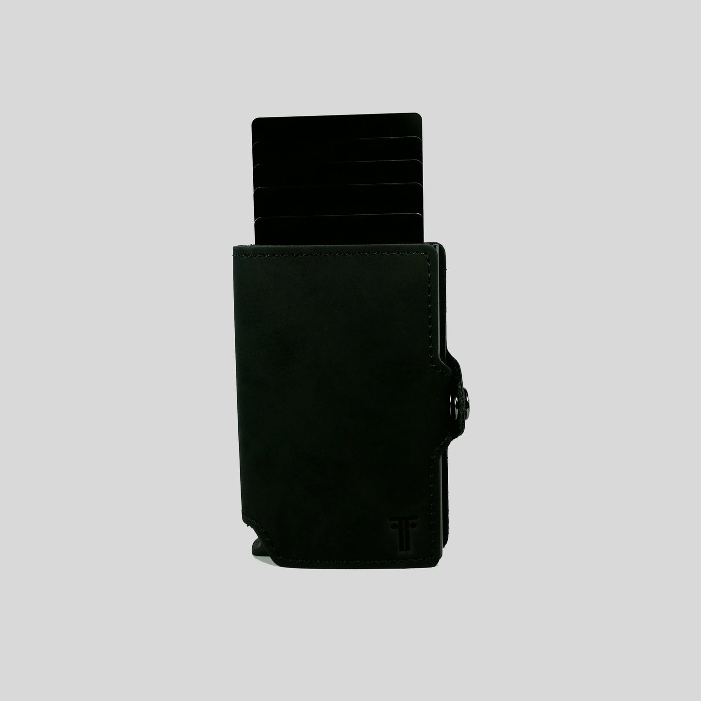 Billetera | Trifold Pop-up | Cuero Negro | Anticlonación RFID