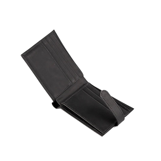Billetera de Cuero con pasador color Negro - Trauko