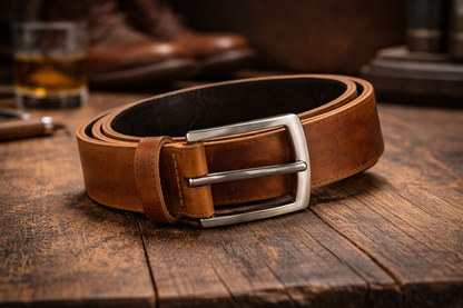 Cinturón | Casual | Cuero | Café