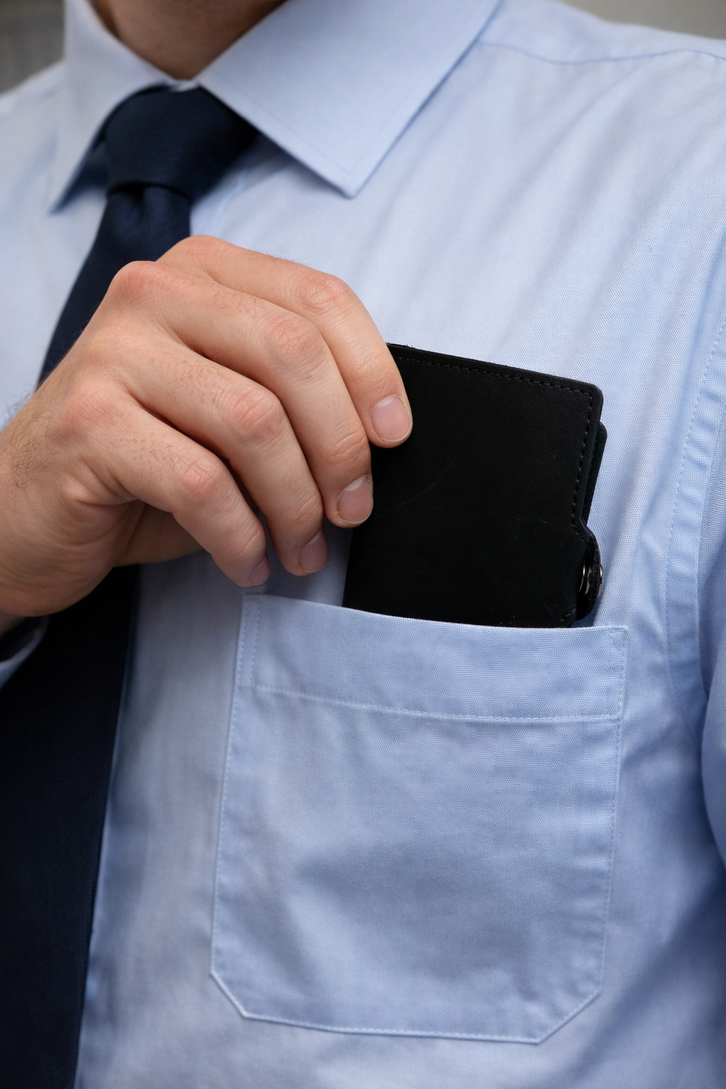 Billetera | Trifold Pop-up | Cuero Negro | Anticlonación RFID