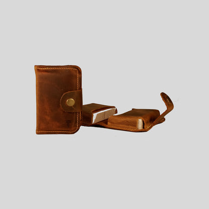 Estuche | Juego de Naipes | Baraja Francesa/Inglesa | Cuero | Café