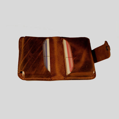 Estuche | Juego de Naipes | Baraja Francesa/Inglesa | Cuero | Café