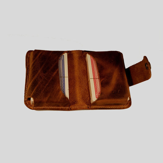 Estuche | Juego de Naipes | Baraja Francesa/Inglesa | Cuero | Café