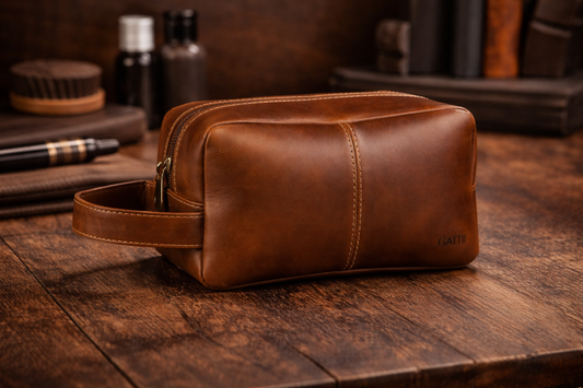 Neceser | Cuero | Café Claro | Minimalista