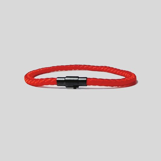 Pulsera | Hilo Trenzado Rojo | Estilo Náutico | Broche Magnético (19 cm)