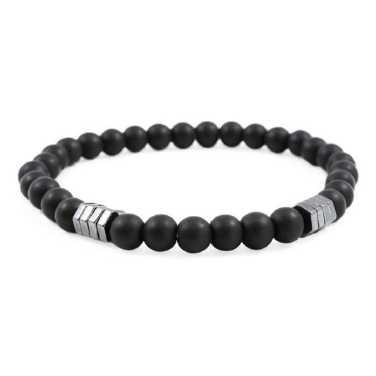 Pulsera de Hombre Piedra Ónix Brillante Elegante - Millam (Elástica)