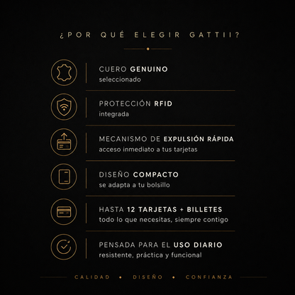 Billetera Cuero Genuino | Gris | Presentación GATTII