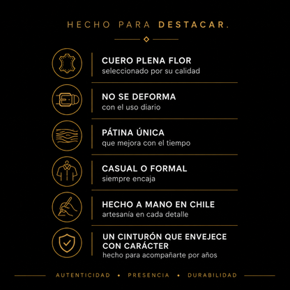 Cinturón | Cuero Genuino Café | Presentación GATTII